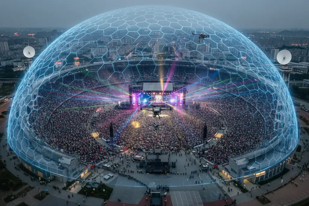 Indrajaal drone system protecting public event