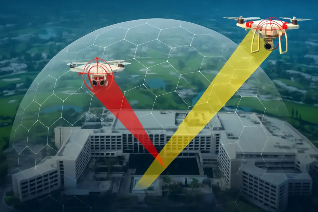 Drones Hovering over a critical Infrastructure