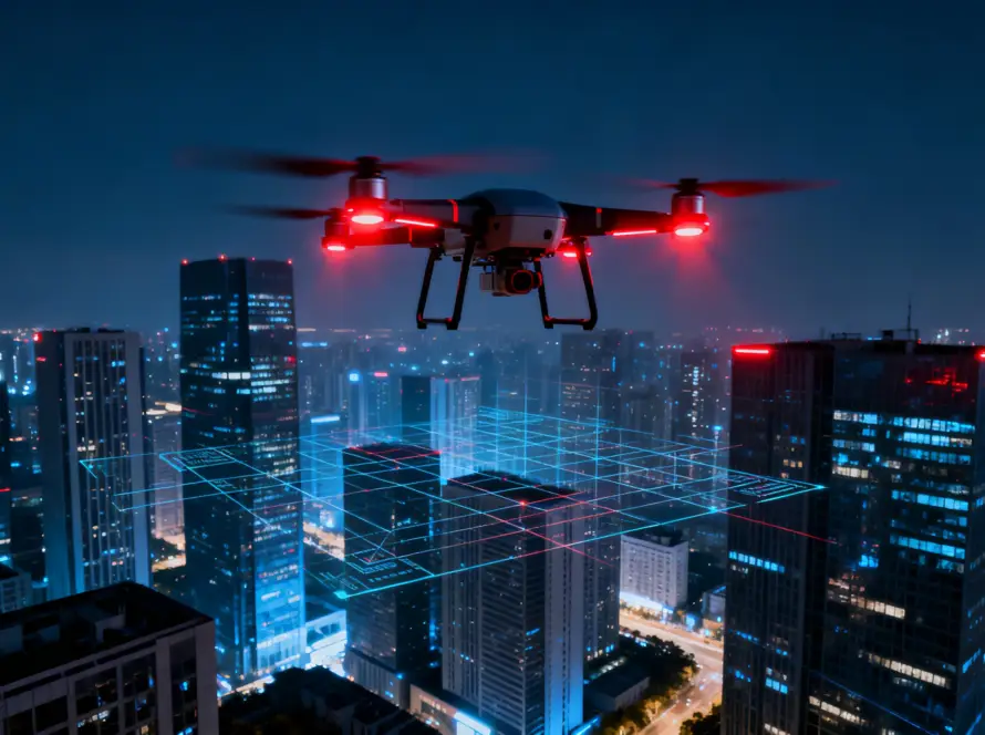 Scene of a quadcopter drone