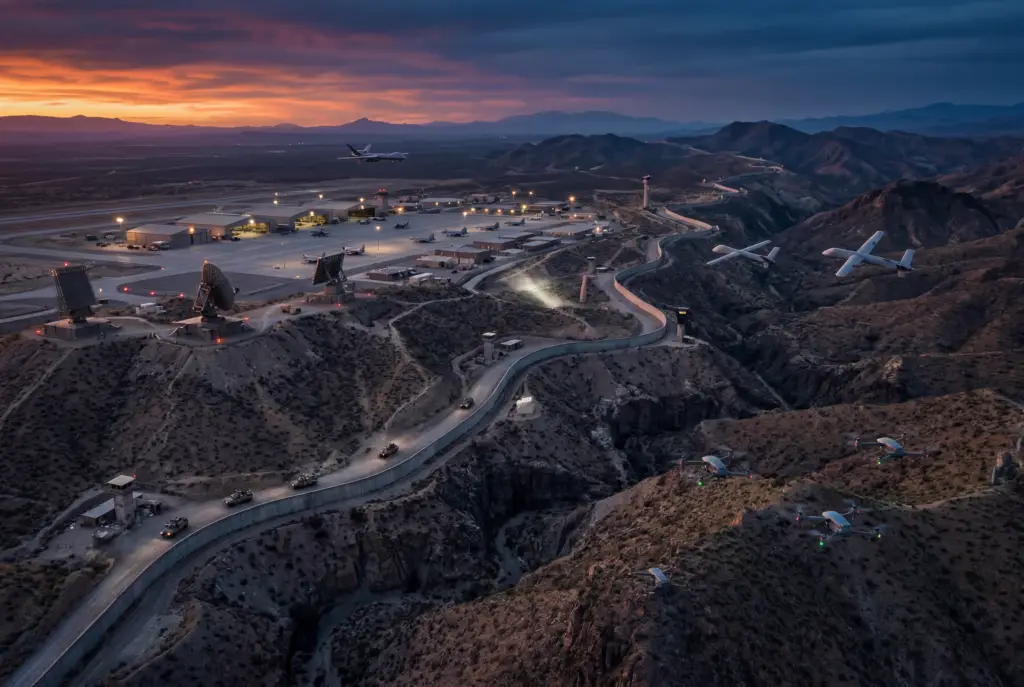 Drones swarm flying towards army air base 
