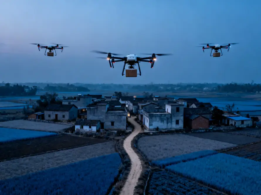 Drones carrying the packets