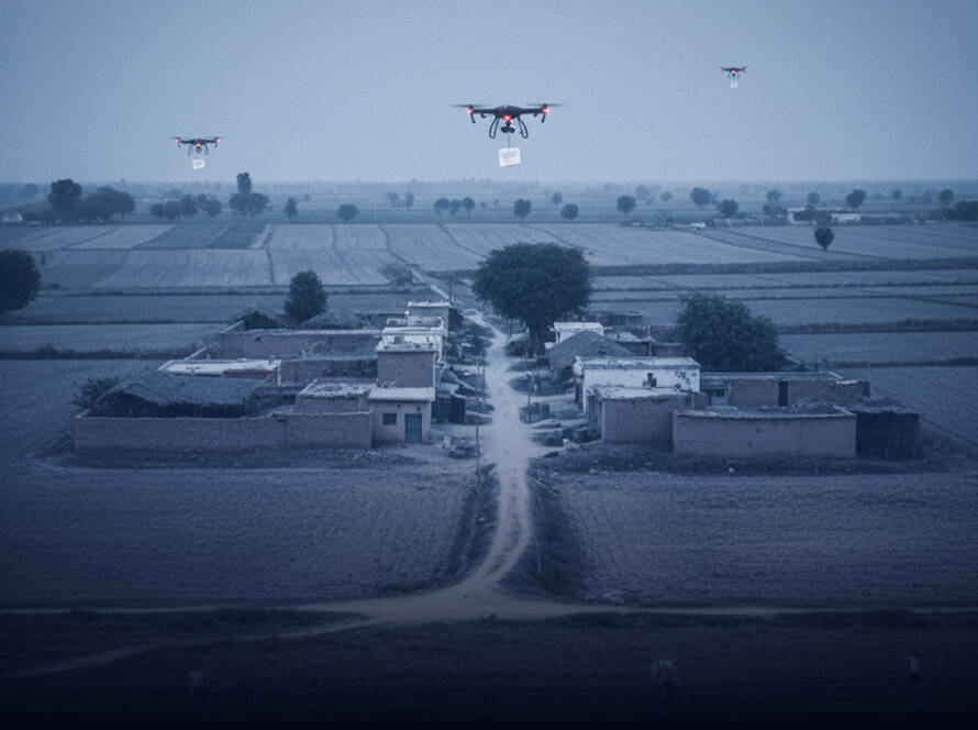 Drones carrying the packets