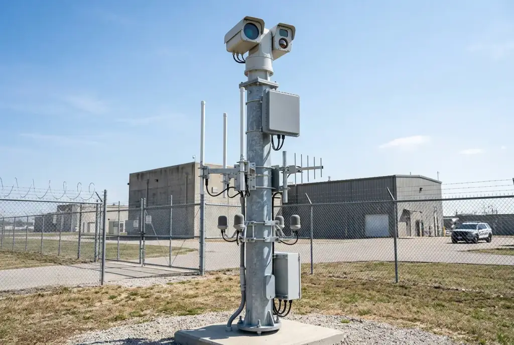 Outdoor counterdrone sensor tower