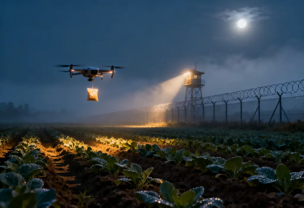 Drone carrying drugs near border area