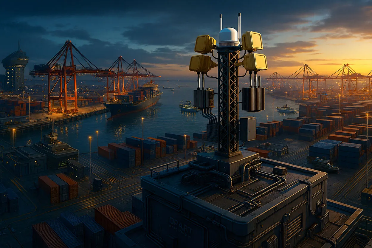 Indrajaal Infra Counter-UAS system protecting critical port infrastructure from drone threats